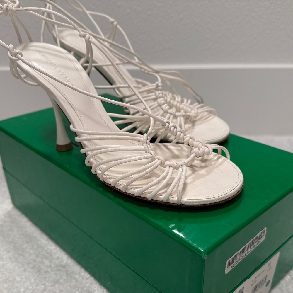 Bottega Veneta Dot Lace-Up Leather Sandals Heels